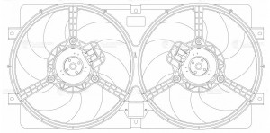 Э/вентилятор охл. для а/м Лада 2123 Chevrolet Niva (2 вент.) (с кожухом, без рез LFK 0124 LUZAR