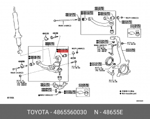 сайлентблок зад. нижн.перед.рычага!\ Toyota Land Cruiser 120/Prado GRJ120/KDJ120 48655-60030 TOYOTA