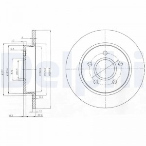 Диск тормозной задний FORD FOCUS II (265мм) BG3896 BG3896 DELPHI