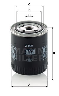 Фильтр масляный CASE STYER, ECOAIR, HOLDEN TRAKTOREN W930 W930 MANN FILTER