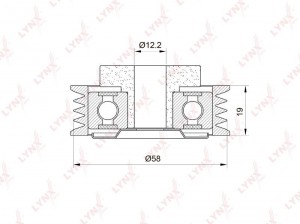 Ролик натяжной / приводной подходит для SUZUKI SX4 1.5-1.6 06 / Swift III 1.3-1. PB-5028 LYNXAUTO