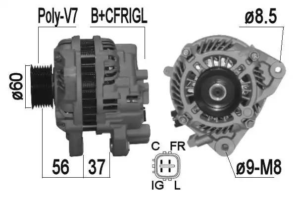 Генератор HONDA CIVIC 1.8 05- 90A 209368 209368 ERA