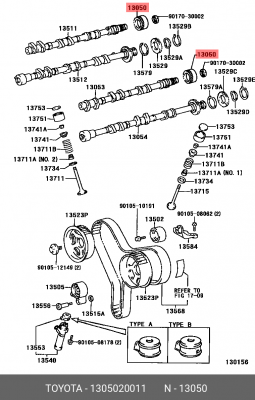 шестерня распредвала!\ Toyota 13050-20011 TOYOTA