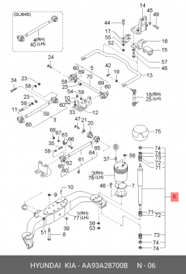 Амортизатор задн. штыревой со втул. АНАЛОГ!!! AA93A28700B HYUNDAI KIA