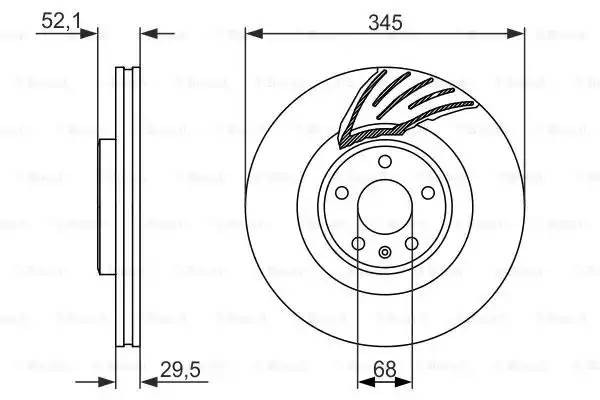 Диск тормозной AUDI A4 (08-),A5 (07-),Q5 (08-) передний (1шт.) BOSCH 0 986 479 590 BOSCH