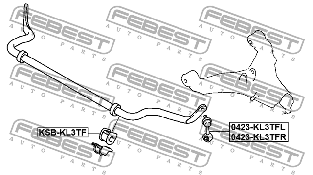 Тяга стабилизатора передн правая MITSUBISHI L200 TRITON 2015- 0423-KL3TFR 0423-KL3TFR FEBEST