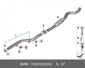 хомут глушителя ! \BMW F20/LCI/ F21/F22/F23 18 30 7 633 093 BMW