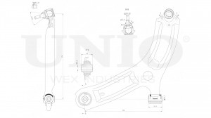Рычаг подвески поперечный передний нижний левый SSP-40168 UNIO
