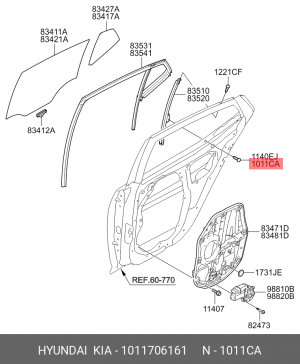 Болт HYUNDAI Accent крепления крыла переднего OE 1011706161 HYUNDAI KIA