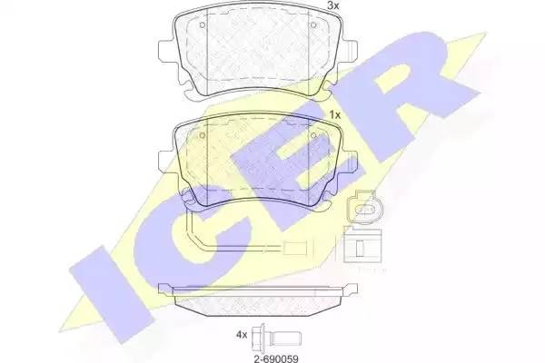 181674-203 колодки дисковые задние!\ VWT5/Caravelle 2.0i/3.2i/1.9TDi/2.5TDi 03> 181674203 ICER