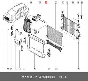 Кроншт. рад. лев. 214768980R RENAULT