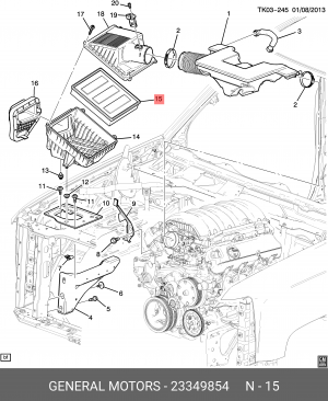 Фильтр воздушный CHEVROLET Tahoe (17-) CADILLAC Escalade (ACDelco Professional)  23349854 GENERAL MOTORS