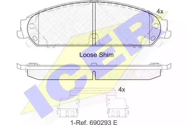 182068 колодки диковые передние!\ Chrysler 300C 3.0CRD/3.5/5.7 04> 182068 ICER
