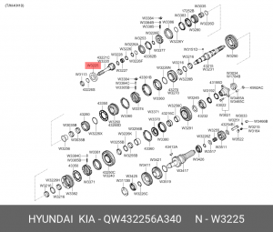 Подшипник КПП HYUNDAI HD120,AeroTown (KH10) вала первичного OE QW432256A340 HYUNDAI KIA