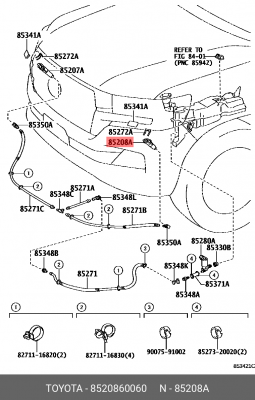 форсунка омывателя фары! левая\ Toyota Land Cruiser 12> 85208-60060 TOYOTA