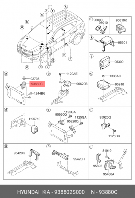 Выключатель концевой HYUNDAI ix35 моторного отсека OE 938802S000 HYUNDAI KIA