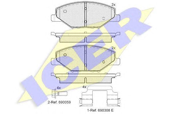 182110 колодки дисковые передние!\ Skoda Fabia 1.2, VW Polo RUS 1.6 12> 182110 ICER