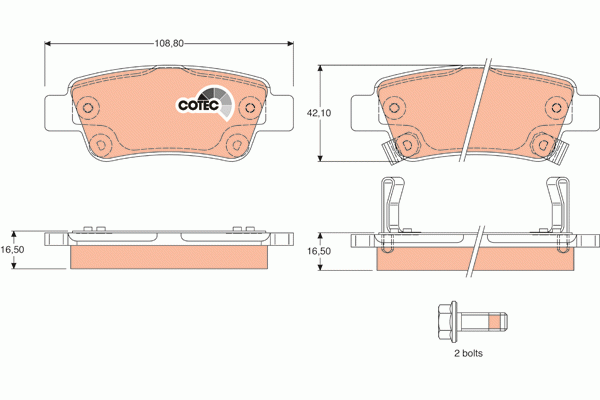 Колодки тормозные HONDA CR-V 3 (07-) задние (4шт.) TRW GDB3446 TRW