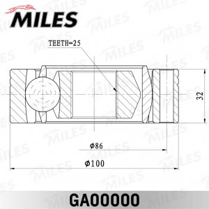 ШРУС наружный/внутренний FORD GRANADA/SCORPIO 1.7-2.9 77-94 (GKN 302238) GA00000 GA00000 MILES