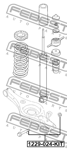 Болт крепления подвески ремкомплект 1229-024-KIT 1229-024-KIT FEBEST