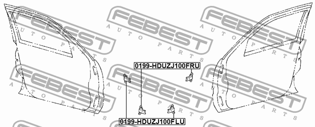 ПЕТЛЯ ПЕРЕДНЕЙ ЛЕВОЙ ДВЕРИ ВЕРХНЯЯ подходит для TOYOTA CRESTA GX90,JZX9#,LX90,SX 0199-HDUZJ100FLU FEBEST