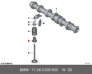 к-кт колпачков маслосъемных! 12шт. EX\ BMW E88/E90/E93 2.5/3.0 05> 11 34 0 035 853 BMW