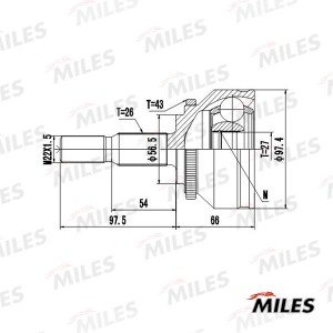ШРУС наружный VOLVO S40/V40 1.9D/2.0 97-04 (с ABS) (GKN 303423) GA20511 GA20511 MILES