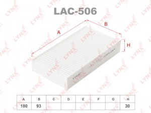фильтр салона! 2шт., 197x108x32 Honda HR-V 1.6 16V 99>/Logo 1.3 99-02 LAC-506 LYNXAUTO