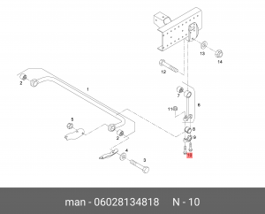 Стопорный винт с 6-гран. гол. M12X1,5X65 06028134818 MAN