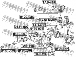 Болт крепления нижн рычага передн подвески TOYOTA LAND CRUISER 200 07- 0198-003 0198-003 FEBEST