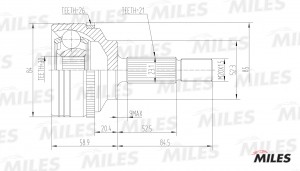 ШРУС наружный с ABS RENAULT LOGAN/CLIO (GKN 303228) GA20387 GA20387 MILES