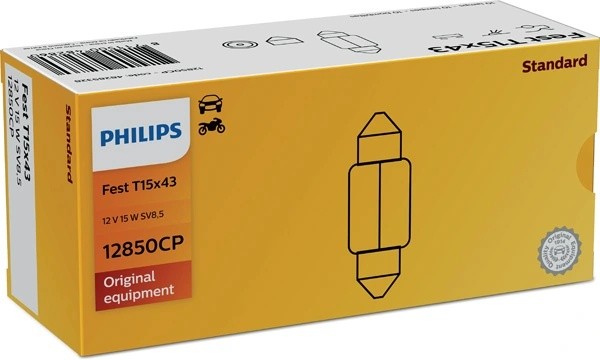 Лампа 12V C5W SV8.5-8 PHILIPS 12850CP PHILIPS