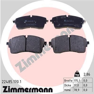 колодки дисковые !перед. 175x79x17 \ Ford Galaxy/S-max 2.0/1.8TDCi/2.0TDCi 06> 224851701 ZIMMERMANN