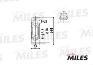 ШРУС Skoda Octavia A5 (04-) 1.4/1.6 MT внутр. GA10001 GA10001 MILES