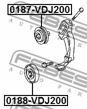 Ролик обводной TOYOTA LAND CRUISER 200 0188-VDJ200 0188-VDJ200 FEBEST