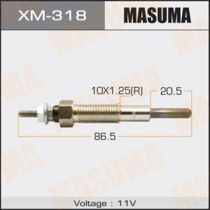 свеча накаливания! 11V\ Mitsubishi Delica/Galant 2.0TD 92-04/Pajero 2.5TD 90> XM-318 MASUMA