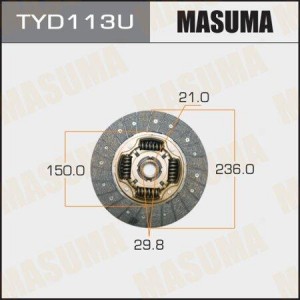 диск сцепления!\ Toyota 4 Runner 3.0 90-92/Camry 3.0 91-96/Hi-Ace 2.4TD 95> TYD113U MASUMA