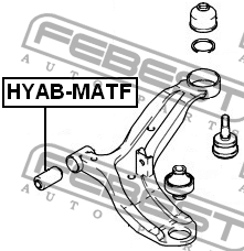 Сайлентблок HYUNDAI Accent (99-) рычага переднего нижнего передний FEBEST HYAB-MATF FEBEST