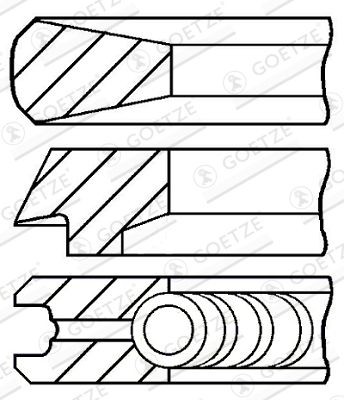 кольца поршневые! d125 3.5x3x4/1 \IVECO Cursor10 F3AE 08-121900-00 GOETZE