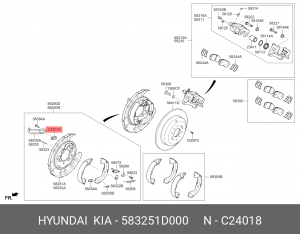 пыльник защитного кожуха тормозного механизма!\ KIA Carens/Sportage 583251D000 HYUNDAI