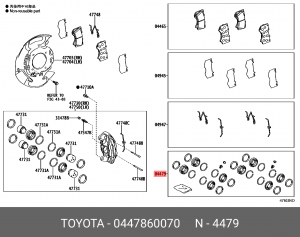 Ремкомплект переднего суппорта TOYOTA 04478-60070 04478-60070 TOYOTA