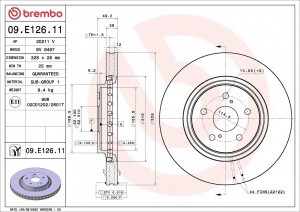 Диск тормозной 09.E126.11 09.E126.11 BREMBO
