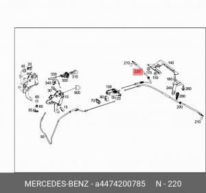 Трос. привод стоян. торм A4474200785 A4474200785 MERCEDES BENZ