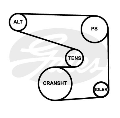 Поликлиновой ремень 6PK1725 (8653-10375) 6-PK-1725 GATES
