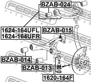 Сайлентблок верхн передн рычага MERCEDES BENZ ML-CLASS 164 2004-2011 BZAB-024 BZAB-024 FEBEST