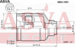 ASVA SBIU-1001 ШРУС ВНУТРЕНИЙ 22Х40Х25 (10702030/03021 SBIU-1001 ASVA