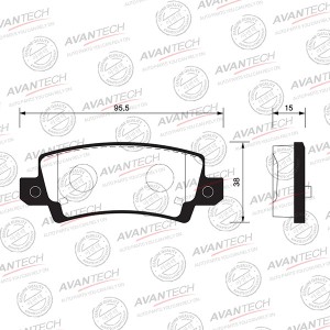 Колодки тормозные дисковые Avantech задние  (противоскрипная пластина в компл.) AV1140 AVANTECH