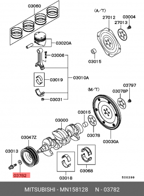 ШАЙБА ШКИВА КОЛЕНВАЛА MN158128 MN158128 MITSUBISHI
