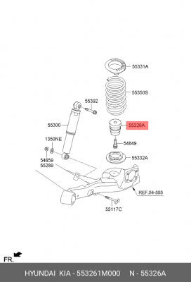 Отбойник амортизатора HYUNDAI Solaris (10-) KIA Rio (11-) заднего (1шт.) OE 55326-1M000 HYUNDAI KIA