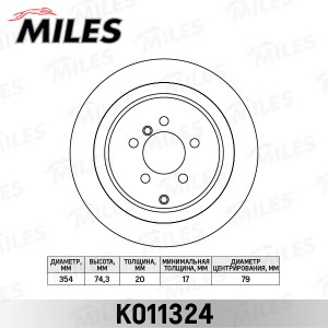 Диск тормозной задний Land Rover RANGE ROVER 02- (TRW DF4954S) K011324 K011324 MILES